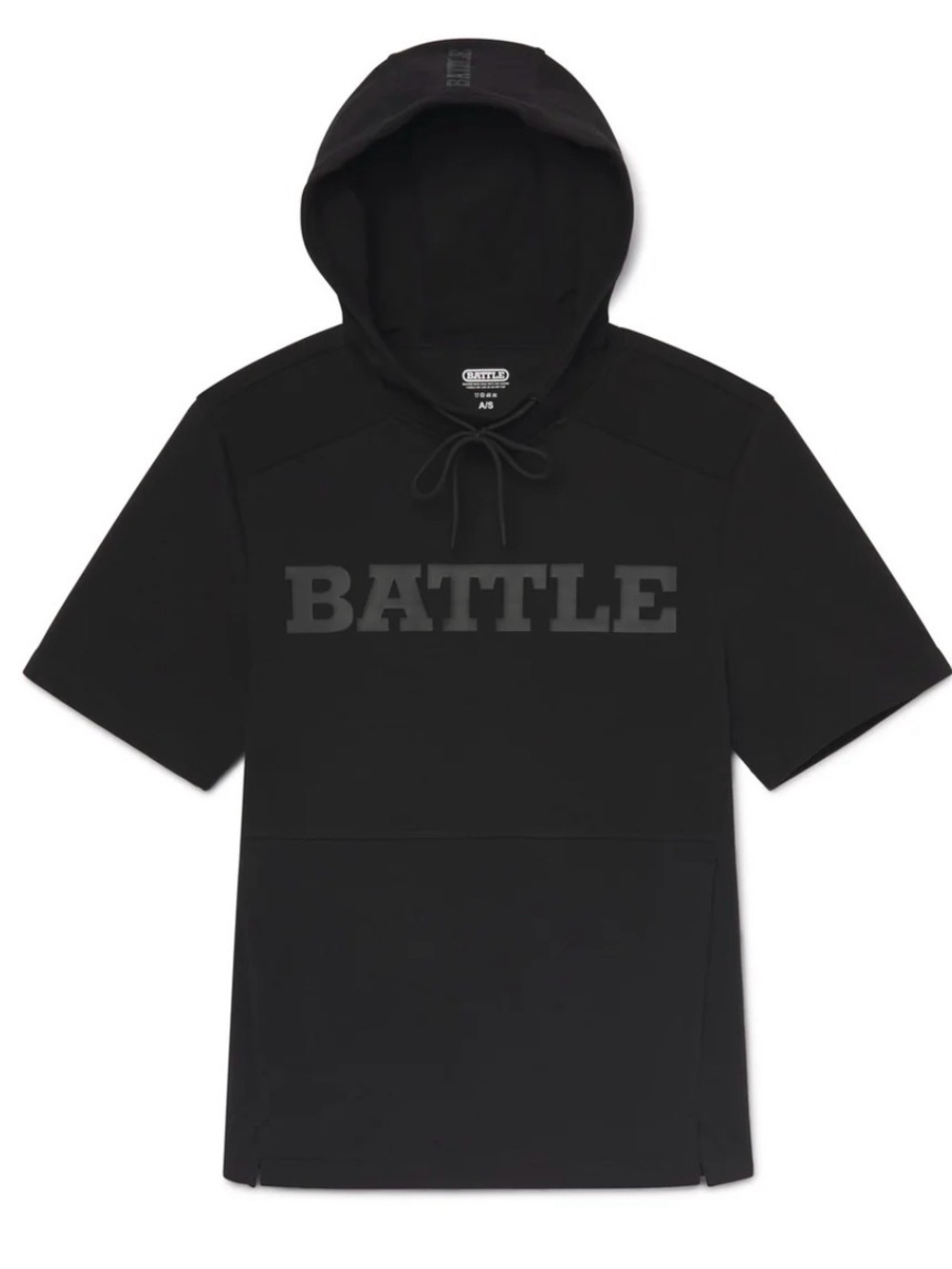 Hoodie Short-Sleeve Hooded Pullover - Black size XXL